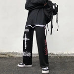 Hip Hop Goth Streetwear Weite Bein Graffiti Herrenhose