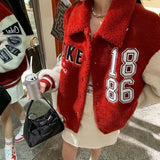 Autumn and Winter Lamb Wool Fashion Jackets Coats Y2K Loose w