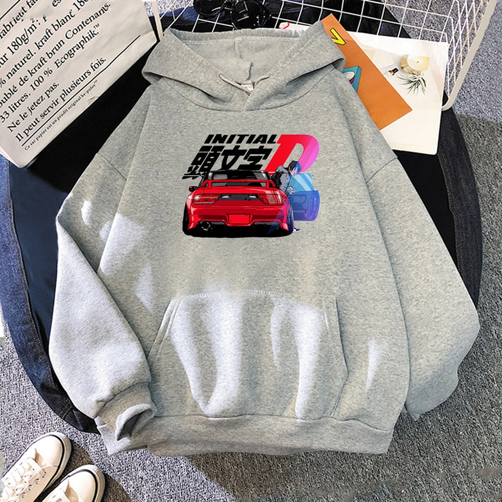 Hoodie Men Harajuku Initial D Streetwears Casual