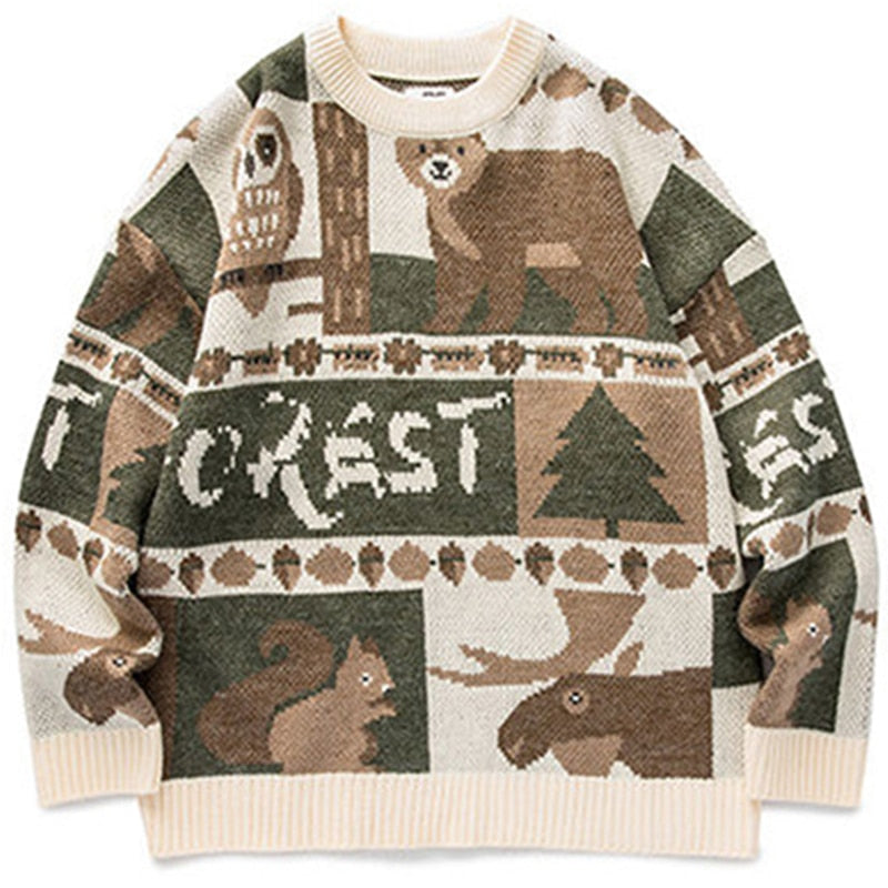 Sweater Men Y2k Cute Bear Harajuku Streetwear