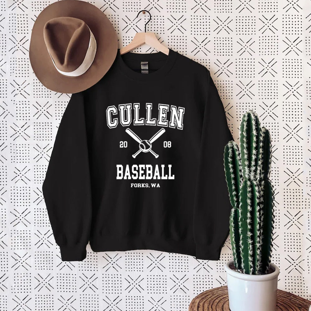 Sweatshirt Pullover Graphic Forks Hoodie Cullen Baseball Rundhalsausschnitt Lässig