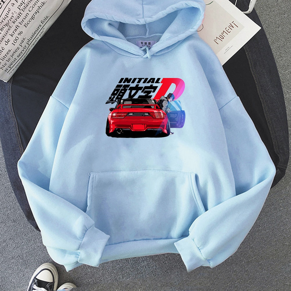 Hoodie Men Harajuku Initial D Streetwears Casual