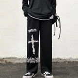 Aolamegs Gothic Sweatpants Graffiti Anime Punk Hippie Harajuku Street Streetwear