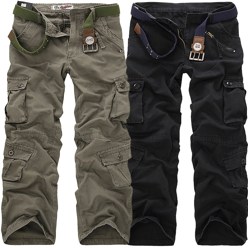 High Quality Men Cargo Pants Casual Loose Multi Pocket Camo Joggers Military