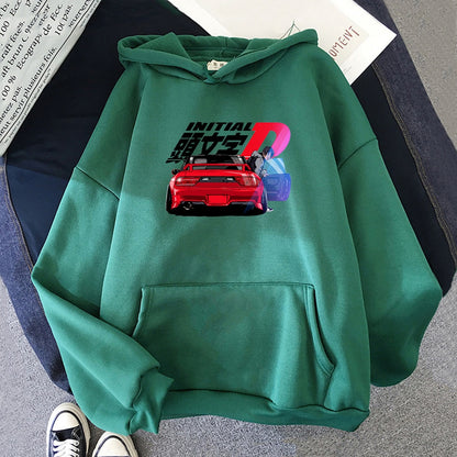 Hoodie Men Harajuku Initial D Streetwears Casual