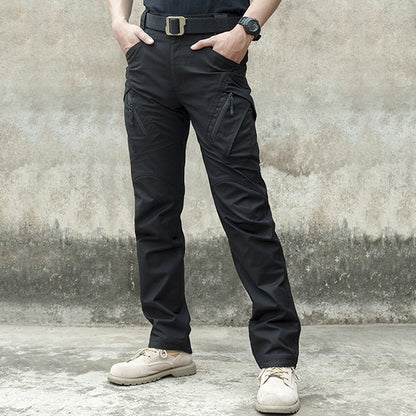 Mens Pants Elastic Multiple Pocket Military Waterproof