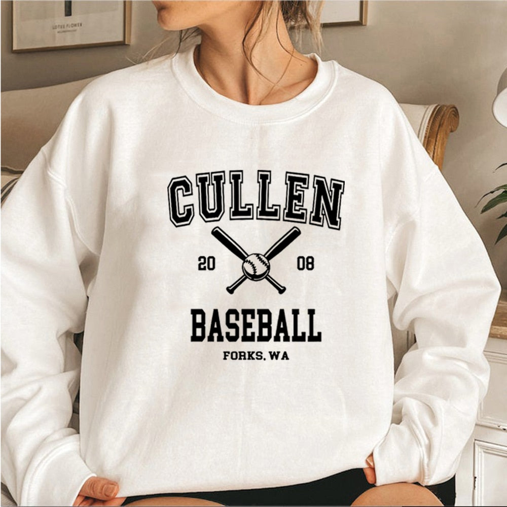 Sweatshirt Pullover Graphic Forks Hoodie Cullen Baseball Rundhalsausschnitt Lässig