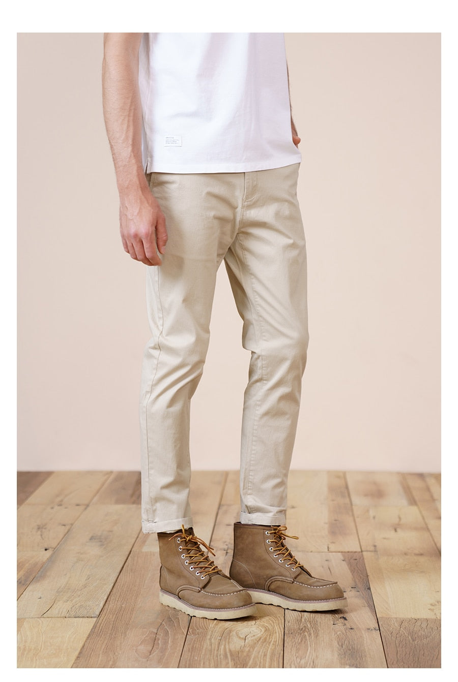 Casual Pants Men Cotton Fashion Slim Fit Chinos