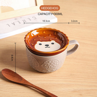 Ceramics Cute Cat Cup Gift Household Cartoon Kawaii - xinnzy