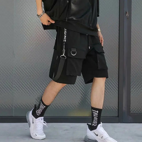 Techwear Harajuku Summer Shorts Streetwear Ribbons Cargo Style