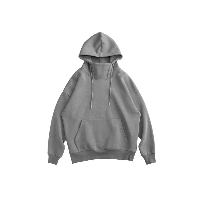 Hoodies Men Winter Warm High Collar Oversized Hoodies Unisex Hooded Sweatshirts - xinnzy