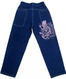 Amerikanische Retro-Jeans mit hoher Taille und Taschen für Damen