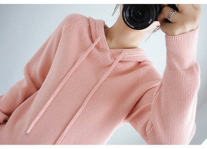 Thick Sweatshirts Hoodies Women Solid Knitted Pullovers