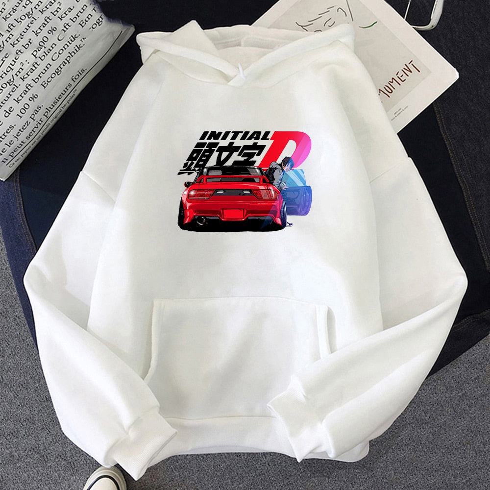 Hoodie Men Harajuku Initial D Streetwears Casual