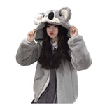 Hoodie Streetwear Girl Cute 3D Cartoon Toy Koala Hat Loose