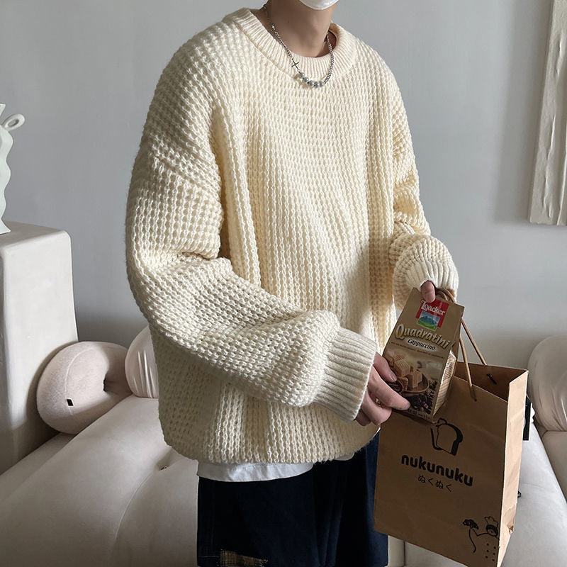 Men Sweater Oversized Fashion Harajuku Casual Knitted Pullovers