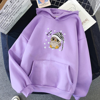 New Women's Owl Hoodie Embrace Winter in Style with This Cozy and Trendy Streetwear Pullover