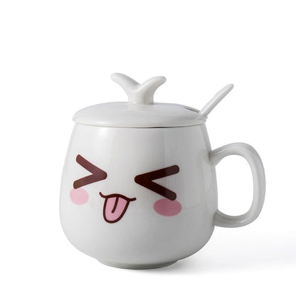 Mugs Cute Cartoon Face Expression Water Container Coffee Mugs cute cup