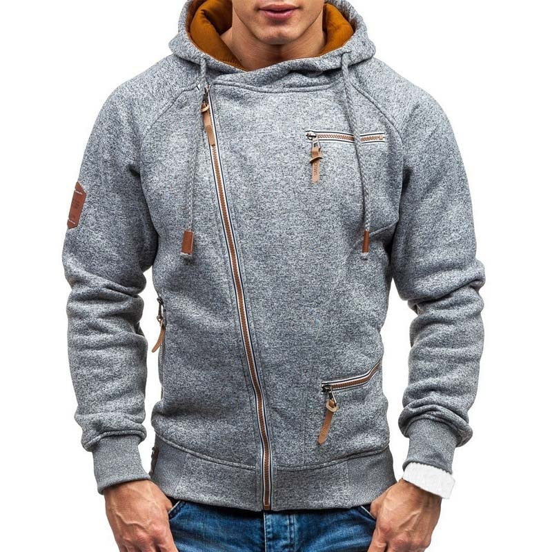 Mens Hoodies Sweatshirts Slim Zipper Hoodie Sweatshirt