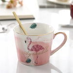 Flamingo Gold Marble Ceramic Mug Perfect Valentine Gift