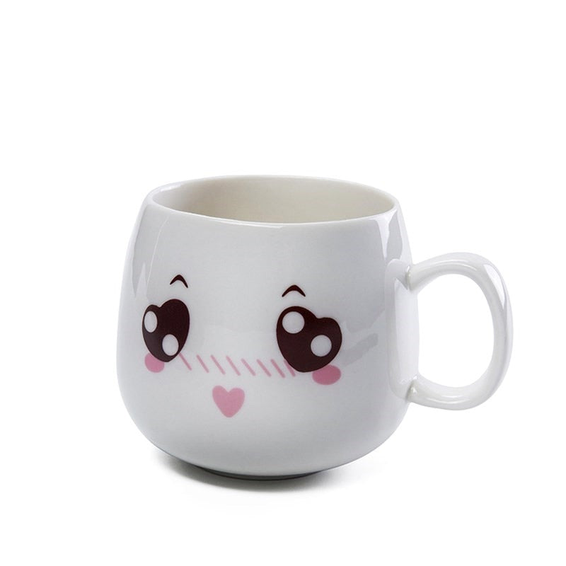 Mugs Cute Cartoon Face Expression Water Container Coffee Mugs cute cup