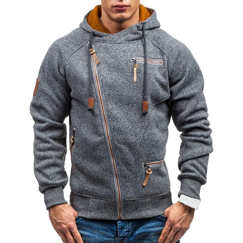 Mens Hoodies Sweatshirts Slim Zipper Hoodie Sweatshirt