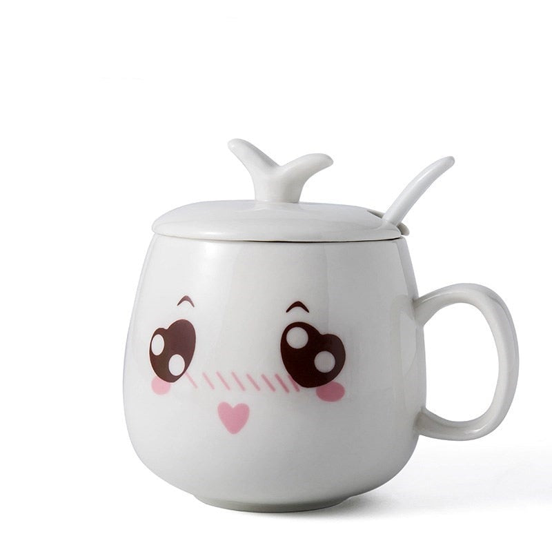 Mugs Cute Cartoon Face Expression Water Container Coffee Mugs cute cup
