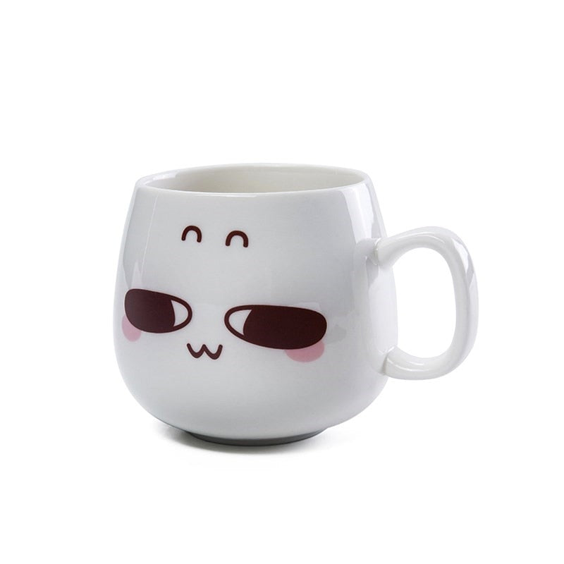 Mugs Cute Cartoon Face Expression Water Container Coffee Mugs cute cup