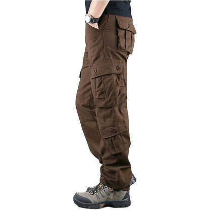 Mens Cargo Pants Khaki Military Men Trousers Casual Cotton Tactical