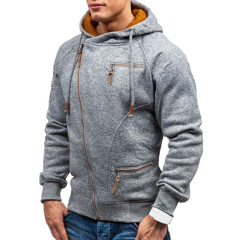 Mens Hoodies Sweatshirts Slim Zipper Hoodie Sweatshirt