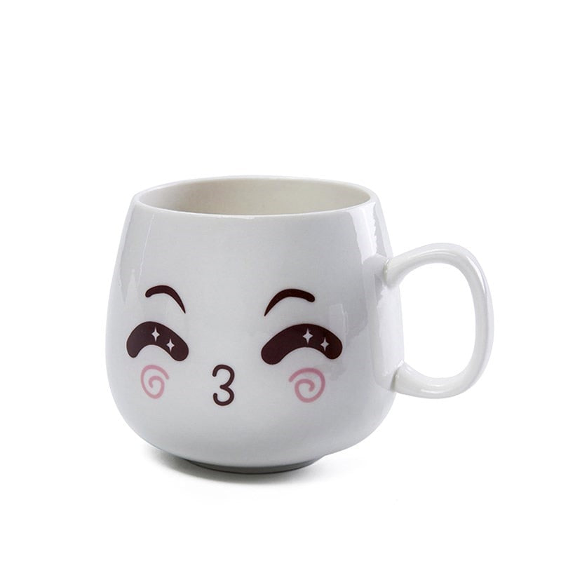 Mugs Cute Cartoon Face Expression Water Container Coffee Mugs cute cup