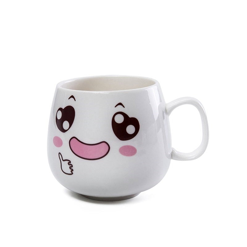 Mugs Cute Cartoon Face Expression Water Container Coffee Mugs cute cup