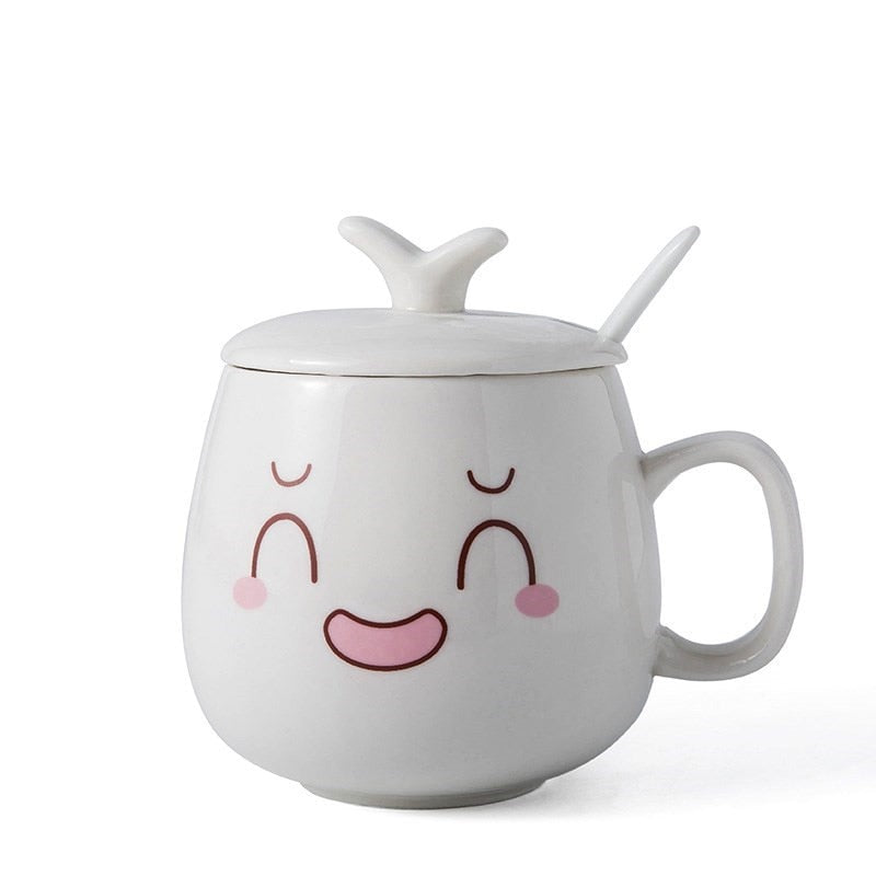 Mugs Cute Cartoon Face Expression Water Container Coffee Mugs cute cup