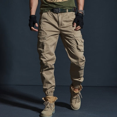 Cargo Pants Men Military Tactical Multi-Pocket Fashions Black Army