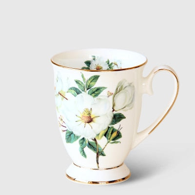 Elegante Kaffeetasse aus elfenbeinfarbenem Porzellan, Luxus-Keramikbecher