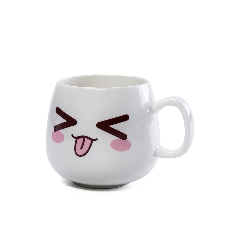 Mugs Cute Cartoon Face Expression Water Container Coffee Mugs cute cup