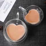 Glass Mug Creative Coffee Cup Glass Double Heat-Resistant Milk Juice Insulation