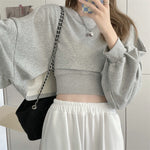 Two Piece Suit Hoodies Pullovers Women Korean Loose Bat Sleeve