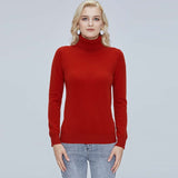 Turtleneck Sweater Pure Merino Wool Autumn Winter Warm Soft Knitted Pullover Female Jumper Tops - xinnzy