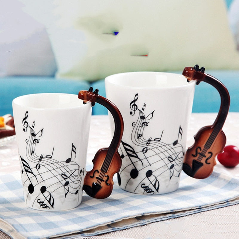 Mug Creative Guitar Violin Style Ceramic