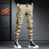 Herren-Baumwoll-Tactical-Cargo-Hose, Streetwear, Slim-Fit-Jogginghose