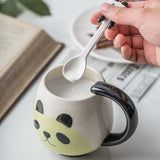 Mug Cartoon Lovely Panda Frog Cat Fox Pig Include spoon