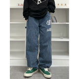 Amerikanische Retro-Jeans mit hoher Taille und Taschen für Damen