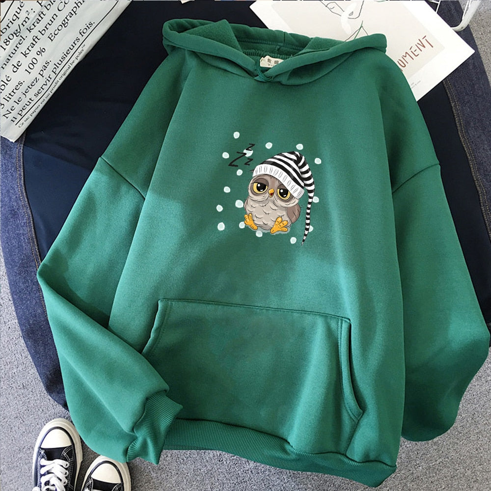 New Women's Owl Hoodie Embrace Winter in Style with This Cozy and Trendy Streetwear Pullover