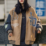 American Retro Y2K Baseball Uniform Jacke Mantel Damen Street Hip-Hop