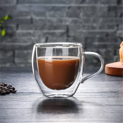 Mugs Transparent Double Wall Glass  Cups Heat Resistant Double Wall