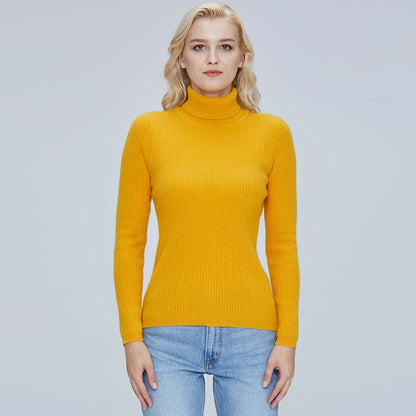 Merino Wool Turtleneck Women Sweater Autumn Winter Warm Soft Pullover Femme Cashmere - xinnzy