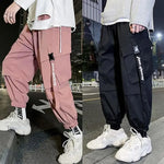 Pinke Hip-Hop-Cargohose: Streetwear-Jogginghose für Herren