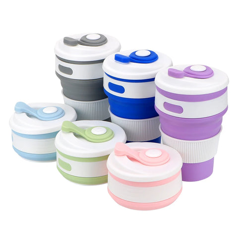 Folding Water Cups Collapsible Silicone Travel Cup Coffee Mugs Tea Coffee Cups Food