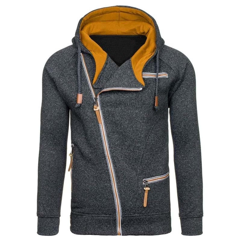 Mens Hoodies Sweatshirts Slim Zipper Hoodie Sweatshirt